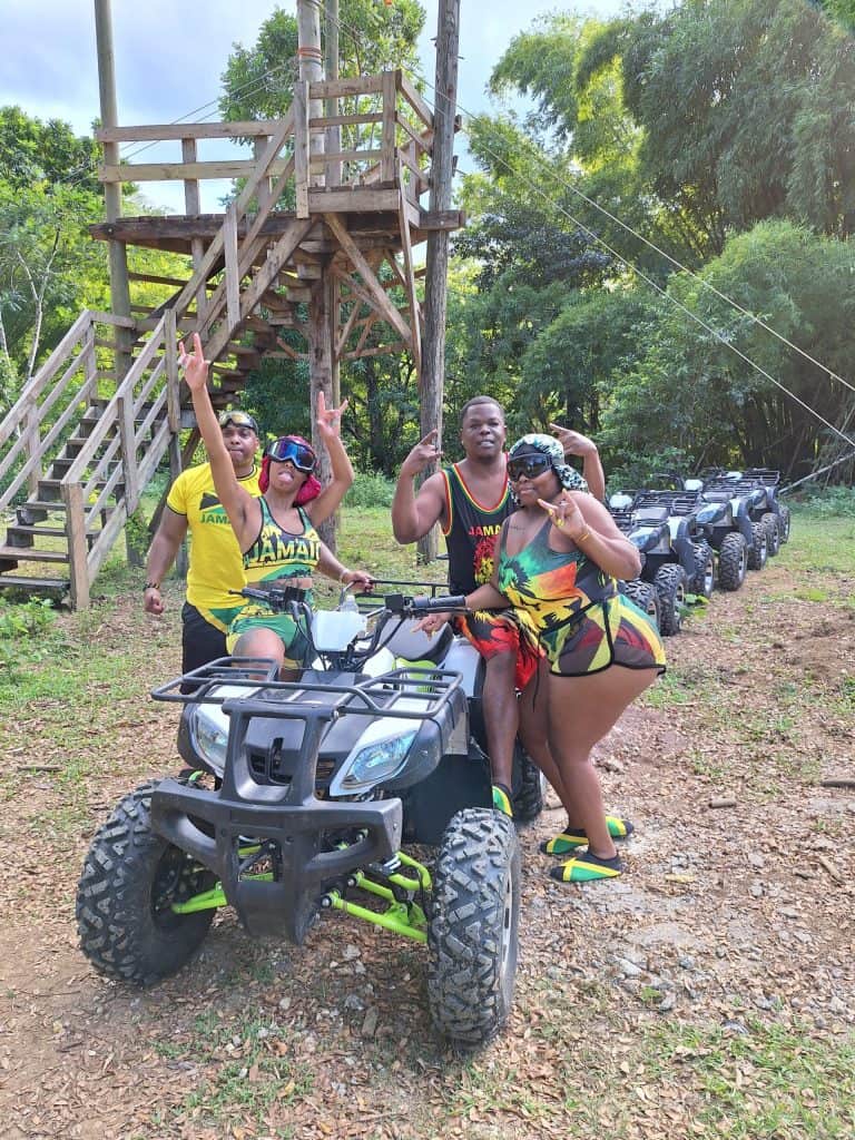 Trip Search Result 7 Group having fun riding ATV with Just Because Tours